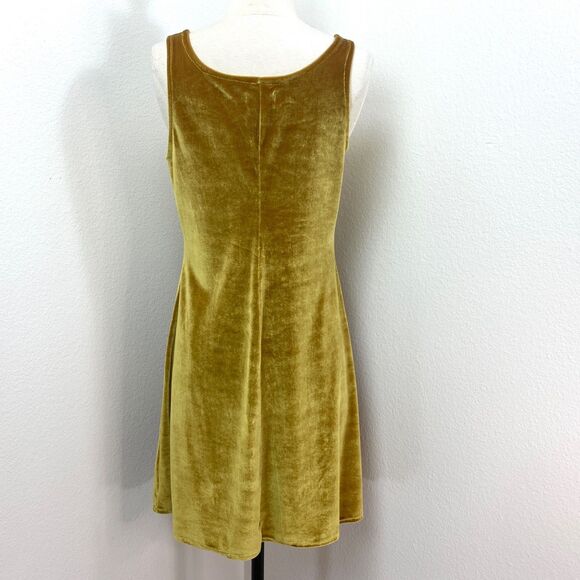 Opal Blue Gold Velvet Dress Small Sleeveless Knit Club Casual Date Boho Chic - Picture 5 of 8